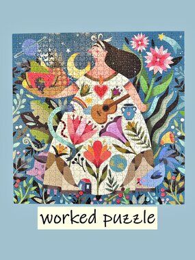 eeBoo Mother Earth 1000 PC Puzzle w Poster by Maya Hanisch 23" x 23" COMPLETE!!